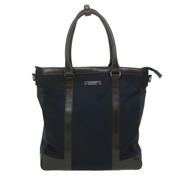 BURBERRY Nova Check Hand Bag Canvas 2way Navy Auth bs3863 - Picture 13 of 16